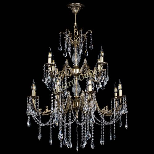 Люстра бронзовая Кассандра Алфея №12 журавлик Гусь Хрустальный