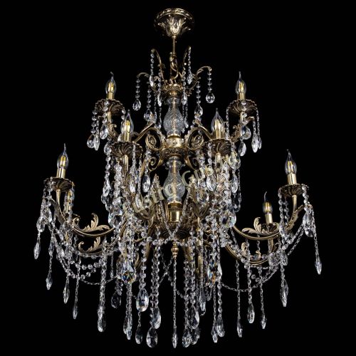 Люстра бронзовая Кассандра Алфея №12 журавлик Гусь Хрустальный