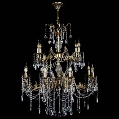 Люстра бронзовая Кассандра Алфея №12 звездочка Гусь Хрустальный