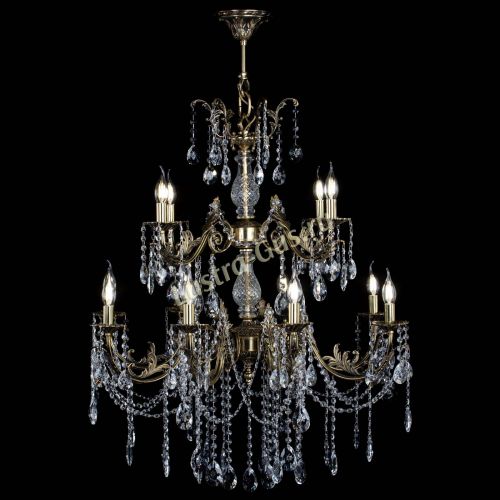 Люстра бронзовая Кассандра Алфея №12 звездочка Гусь Хрустальный