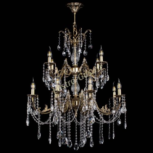 Люстра бронзовая Кассандра Алфея №12 звездочка Гусь Хрустальный