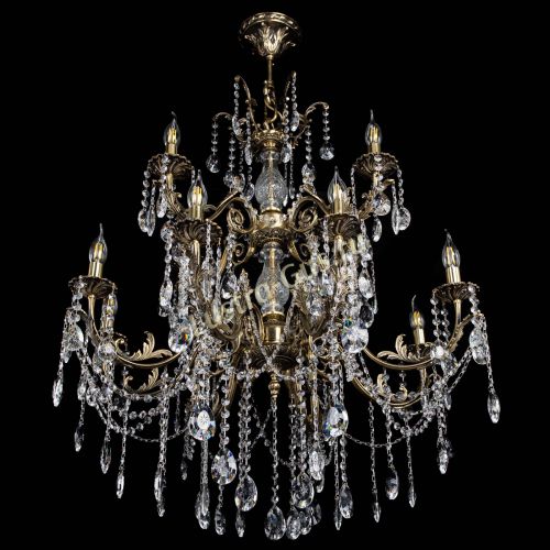 Люстра бронзовая Кассандра Алфея №12 звездочка Гусь Хрустальный