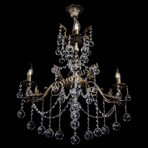 Люстра бронзовая Кассандра Алфея №3/1 шар Гусь Хрустальный