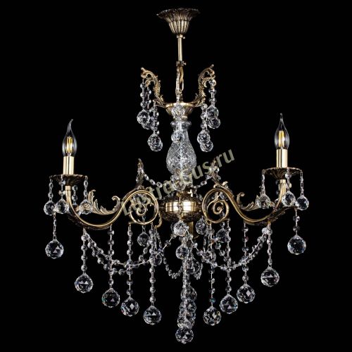 Люстра бронзовая Кассандра Алфея №3/1 шар Гусь Хрустальный