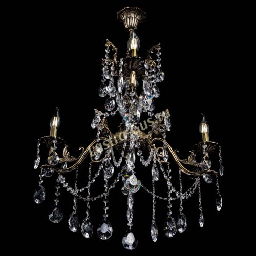 Люстра бронзовая Кассандра Алфея №3/1 звездочка Гусь Хрустальный