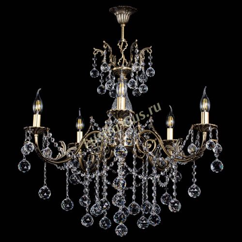 Люстра бронзовая Кассандра Алфея №5/1 шар Гусь Хрустальный