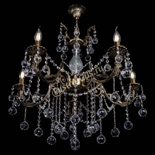 Люстра бронзовая Кассандра Алфея №5/1 шар Гусь Хрустальный