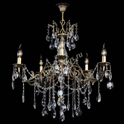 Люстра бронзовая Кассандра Алфея №5/1 звездочка Гусь Хрустальный