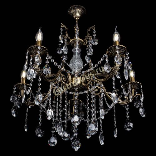 Люстра бронзовая Кассандра Алфея №5/1 звездочка Гусь Хрустальный