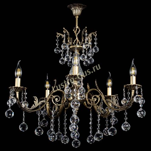 Люстра бронзовая Кассандра Алфея №5/2 шар Гусь Хрустальный