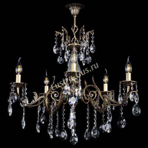 Люстра бронзовая Кассандра Алфея №5/2 звездочка Гусь Хрустальный