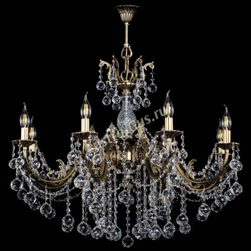 Люстра бронзовая Кассандра Алфея №8/1 шар Гусь Хрустальный