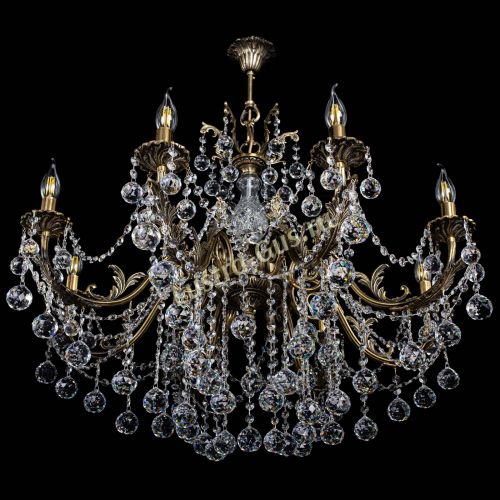 Люстра бронзовая Кассандра Алфея №8/1 шар Гусь Хрустальный