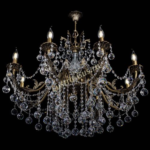 Люстра бронзовая Кассандра Алфея №8/1 шар Гусь Хрустальный