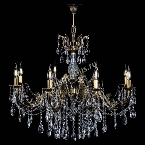 Люстра бронзовая Кассандра Алфея №8/1 журавлик Гусь Хрустальный