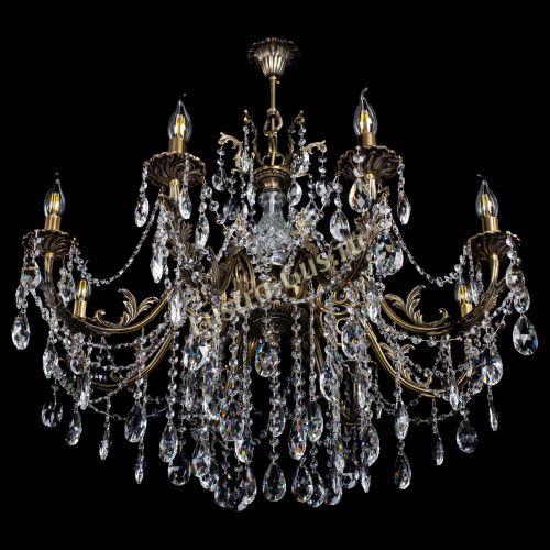 Люстра бронзовая Кассандра Алфея №8/1 журавлик Гусь Хрустальный