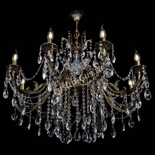 Люстра бронзовая Кассандра Алфея №8/1 журавлик Гусь Хрустальный