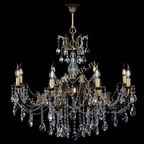 Люстра бронзовая Кассандра Алфея №8/1 звездочка Гусь Хрустальный