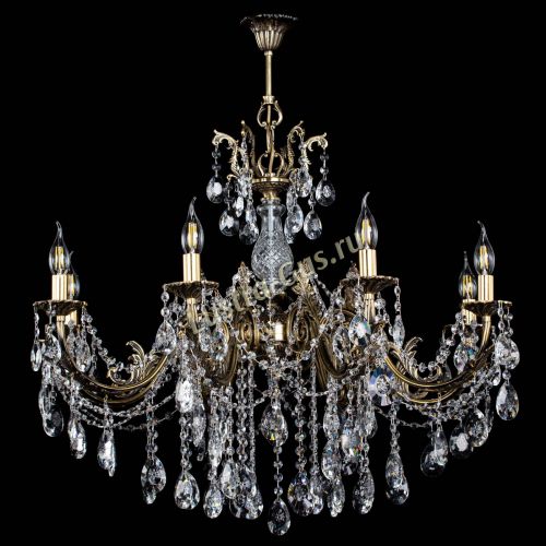 Люстра бронзовая Кассандра Алфея №8/1 звездочка Гусь Хрустальный