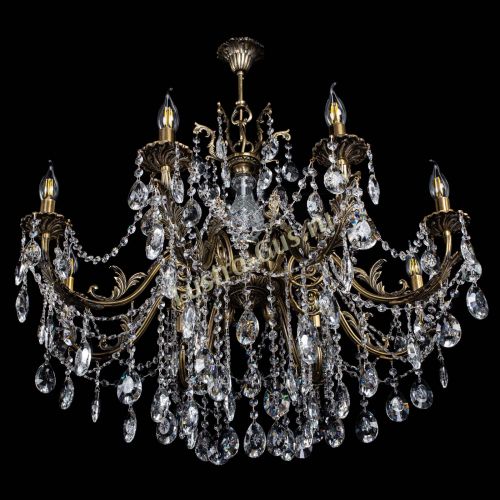 Люстра бронзовая Кассандра Алфея №8/1 звездочка Гусь Хрустальный