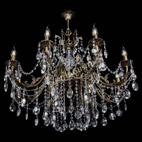 Люстра бронзовая Кассандра Алфея №8/1 звездочка Гусь Хрустальный