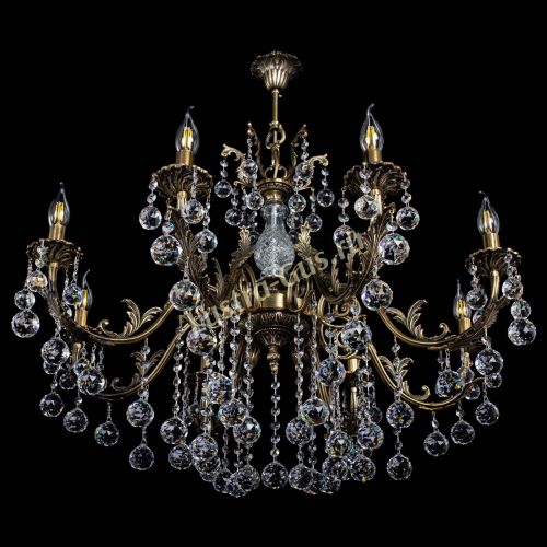 Люстра бронзовая Кассандра Алфея №8/2 шар Гусь Хрустальный