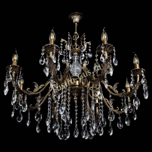 Люстра бронзовая Кассандра Алфея №8/2 журавлик Гусь Хрустальный