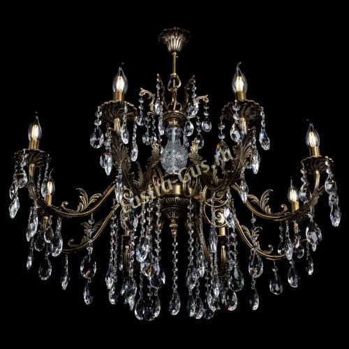 Люстра бронзовая Кассандра Алфея №8/2 журавлик Гусь Хрустальный