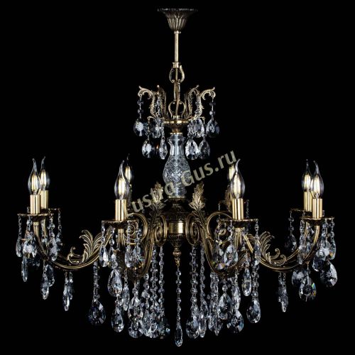 Люстра бронзовая Кассандра Алфея №8/2 звездочка Гусь Хрустальный