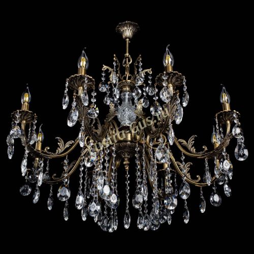 Люстра бронзовая Кассандра Алфея №8/2 звездочка Гусь Хрустальный