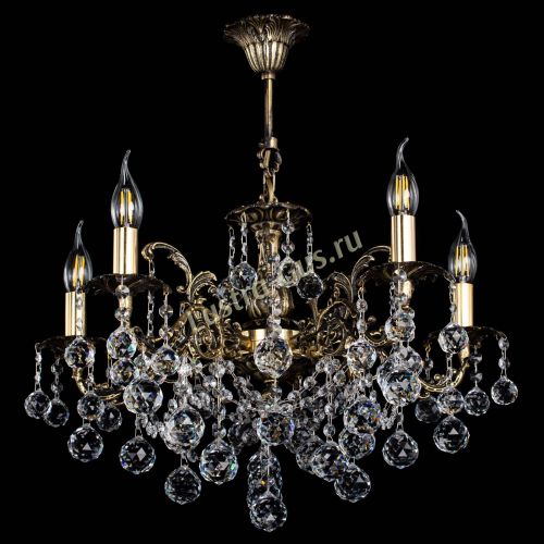 Люстра бронзовая Муза №5 шар Гусь Хрустальный